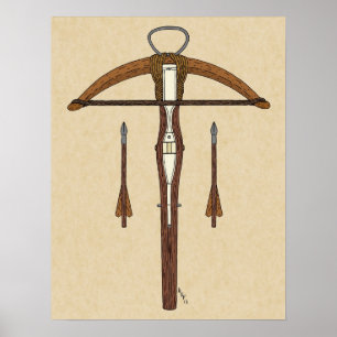 Medieval Crossbow med Bolts Poster