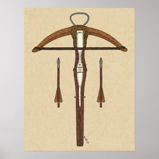 Medieval Crossbow med Bolts Poster (Framsidan)