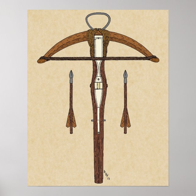 Medieval Crossbow med Bolts Poster (Framsidan)