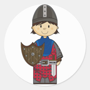 Medieval Crusader Knight Sticker Runt Klistermärke