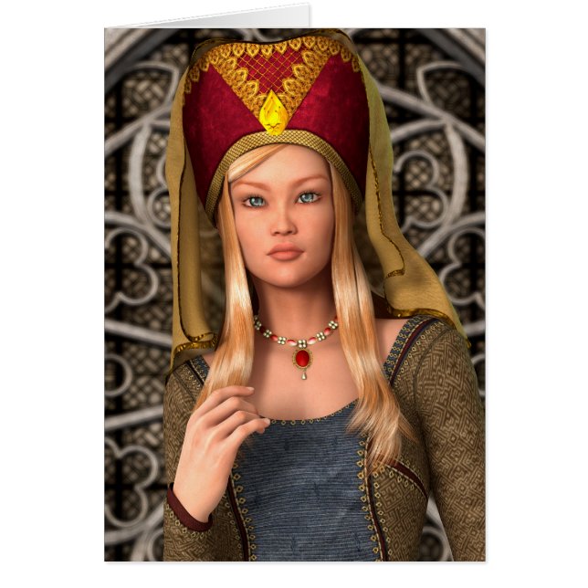 Medieval Dam Hälsningskort (Framsidan)