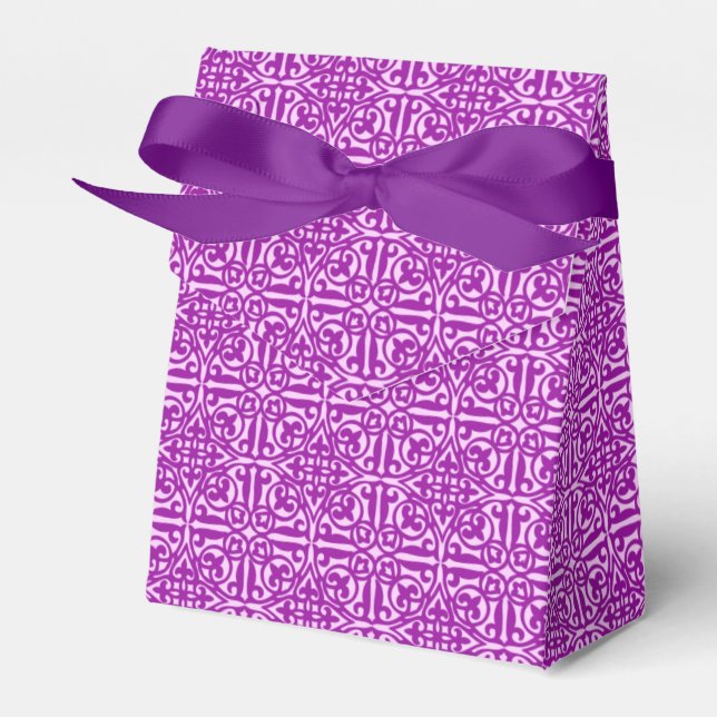 Medieval Damask Fleur-de-lis, ametyst lila Presentaskar (Framsidan Sidan)