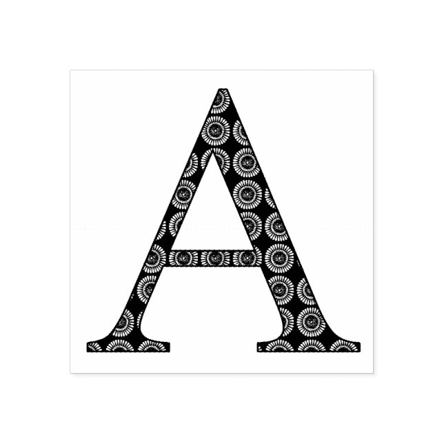 Medieval Damask Monogram Brev A Stämpel (Tryck)