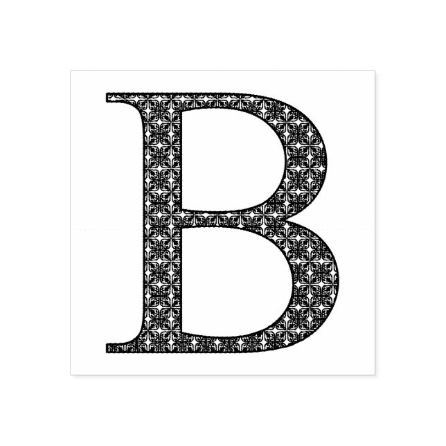 Medieval Damask Monogram Brev B Stämpel (Tryck)