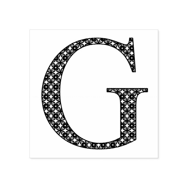 Medieval Damask Monogram Brev G Stämpel (Tryck)