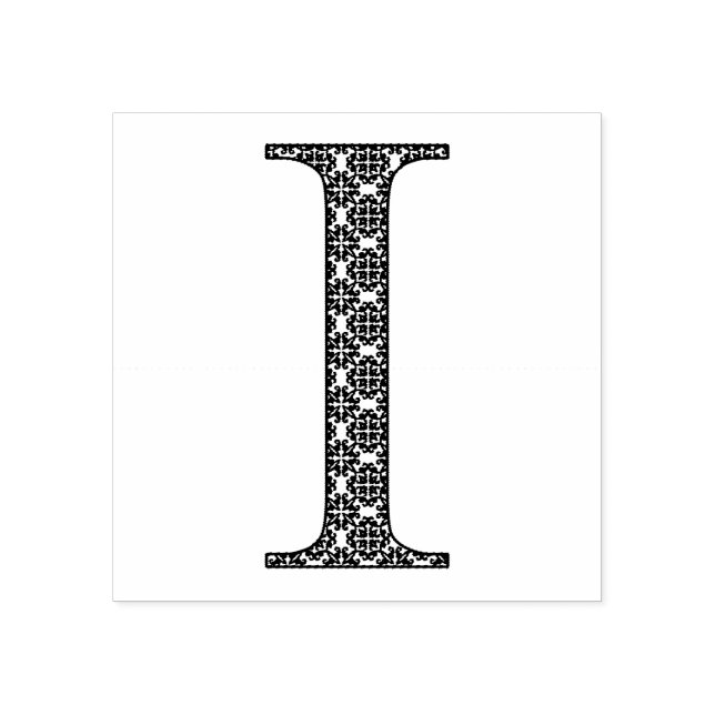 Medieval Damask Monogram Brev I Stämpel (Tryck)