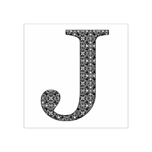 Medieval Damask Monogram Brev J Stämpel
