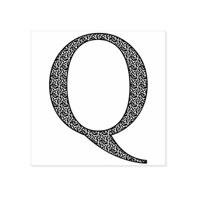 Medieval Damask Monogram Brev Q Stämpel (Tryck)