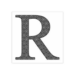Medieval Damask Monogram Brev R Stämpel