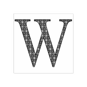 Medieval Damask Monogram Brev W Stämpel