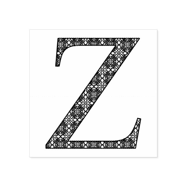 Medieval Damask Monogram Brev Z Stämpel (Tryck)