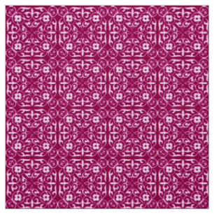 Medieval Damask-mönster, burgundy vin Tyg