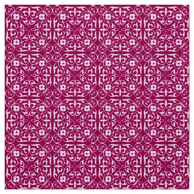 Medieval Damask-mönster, burgundy vin Tyg (Provkarta)