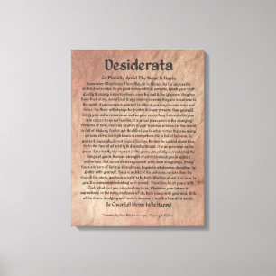 Medieval DESIDERATA Poster Max Ehrmann-Mars Stone Canvastryck