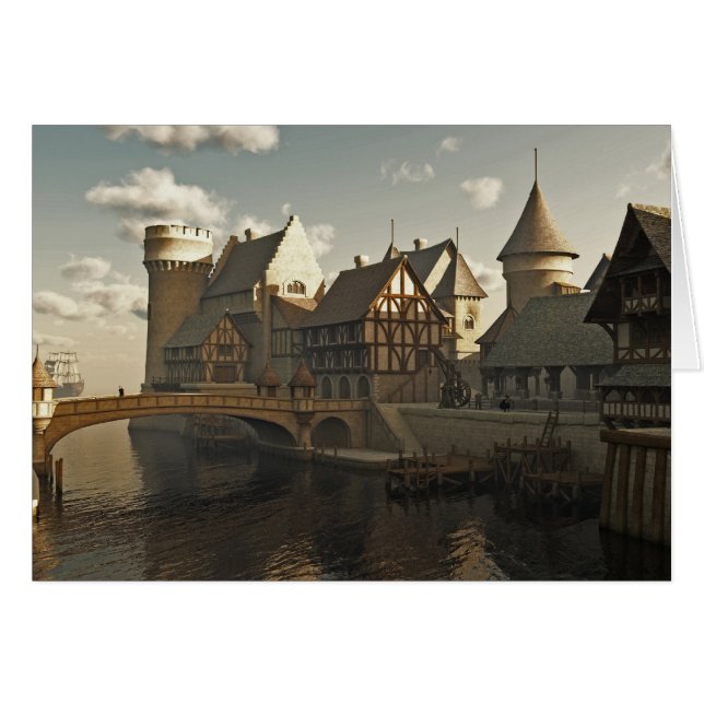 Medieval Docks Hälsningskort (Framsidan Horizontal)