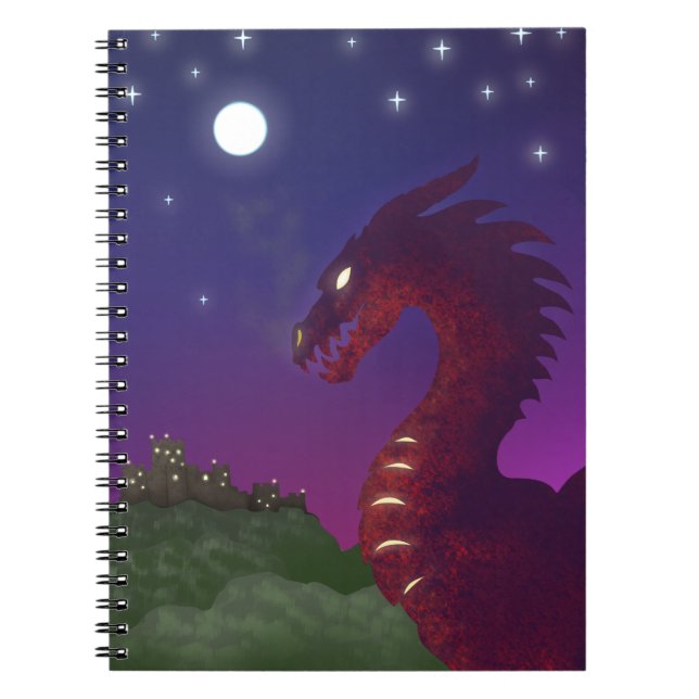 Medieval Dragon Anteckningsbok Med Spiral (Framsidan)