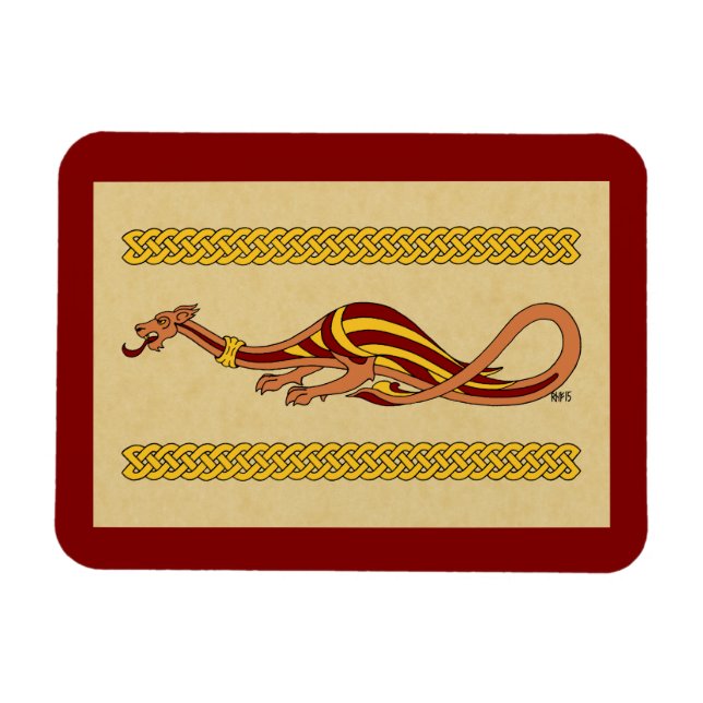 Medieval Dragon Design 2015 Magnet (Horisontell)
