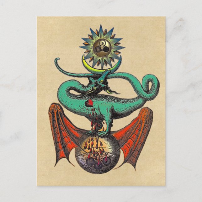 Medieval Dragon från Ripley-Rullan Sepia Vykort (Framsida)