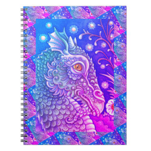 MEDIEVAL DRAGON HEAD PORTRÄTT, WHIMSICAL FANTASY ANTECKNINGSBOK