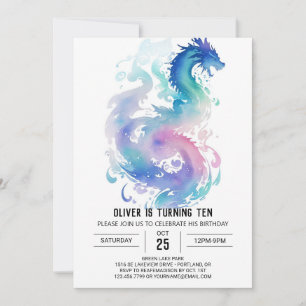Medieval Dragons Mythical Birthday Inbjudningar