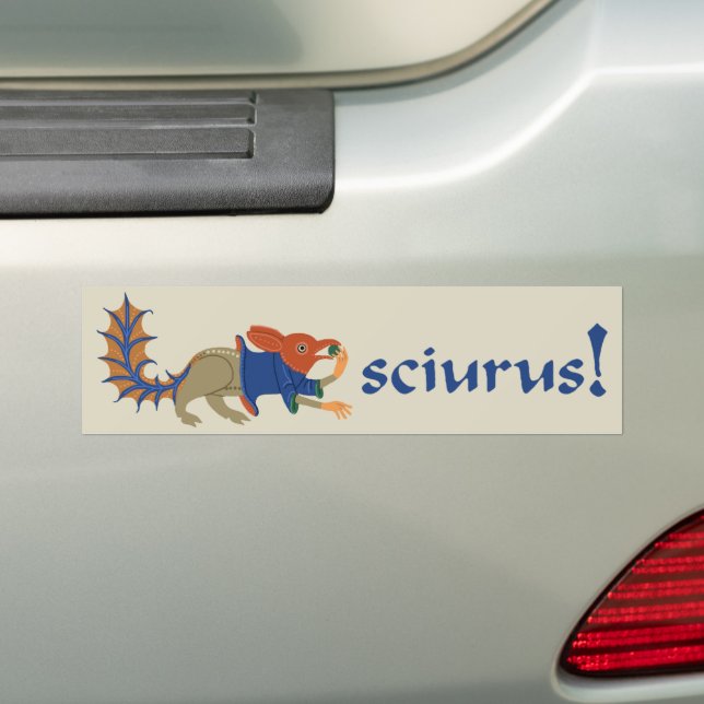 Medieval ekorre-Sak Bumper Sticker Bildekal (På Bil)