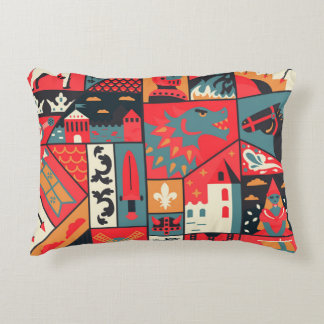 Medieval Elegance: Sömlös Mönster design Prydnadskudde