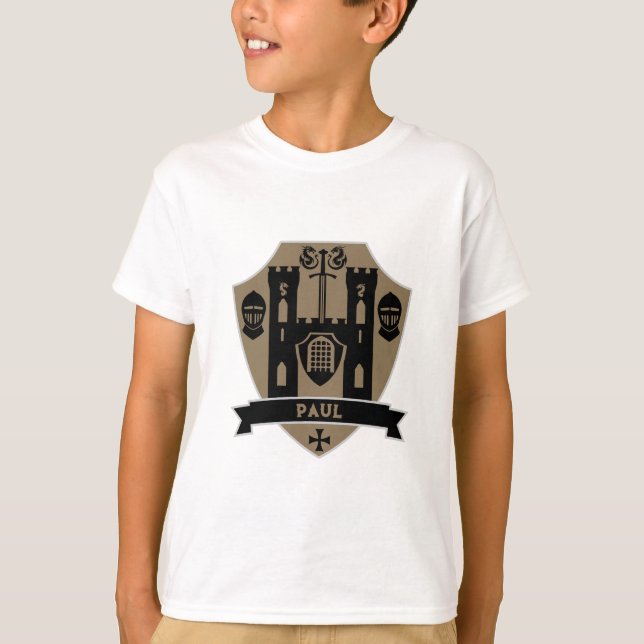Medieval English Knight Dragon T Shirt (Framsida)