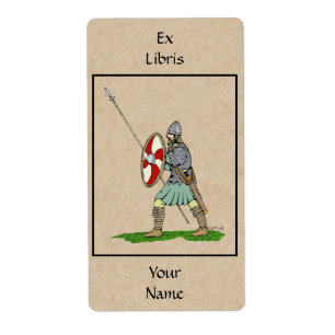 Medieval English/Saxon Warrior Bookplate Fraktsedel