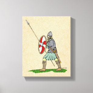 Medieval English/Saxon Warrior Canvastryck