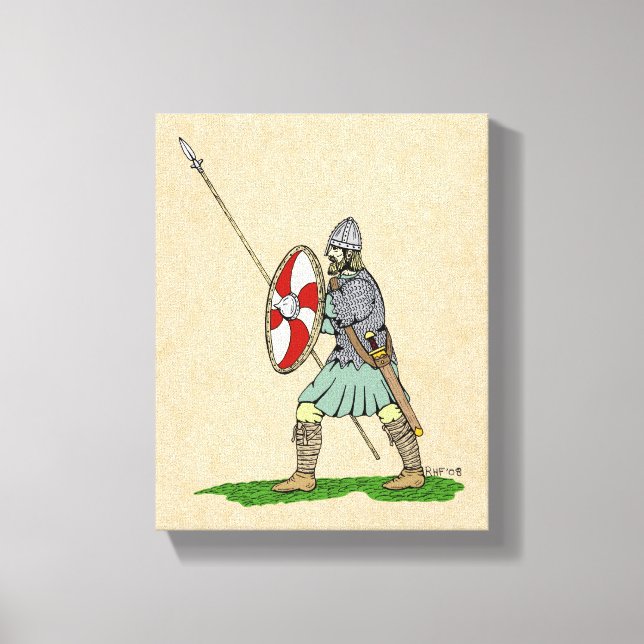 Medieval English/Saxon Warrior Canvastryck (Framsida)