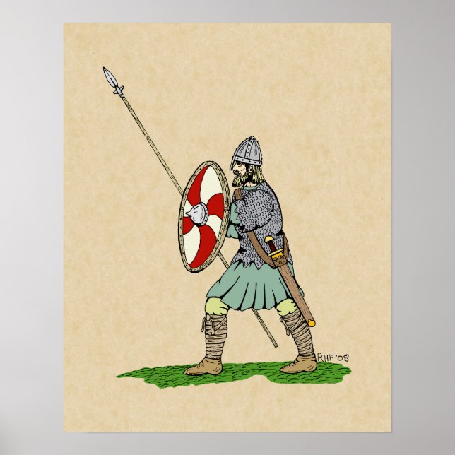 Medieval English/Saxon Warrior Poster (Framsidan)