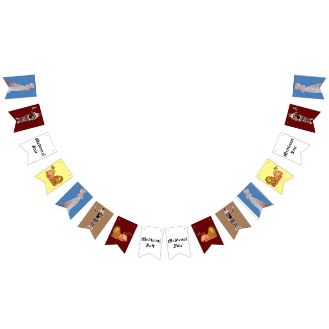 Medieval Fair Knight och Dam Bunting Flaggor (Alla)