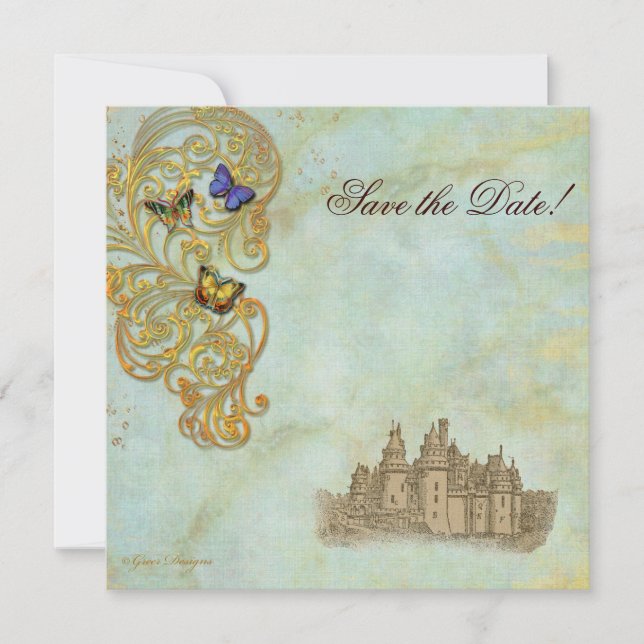 Medieval Fairy Tale Castle Spara Datumet (Framsida)