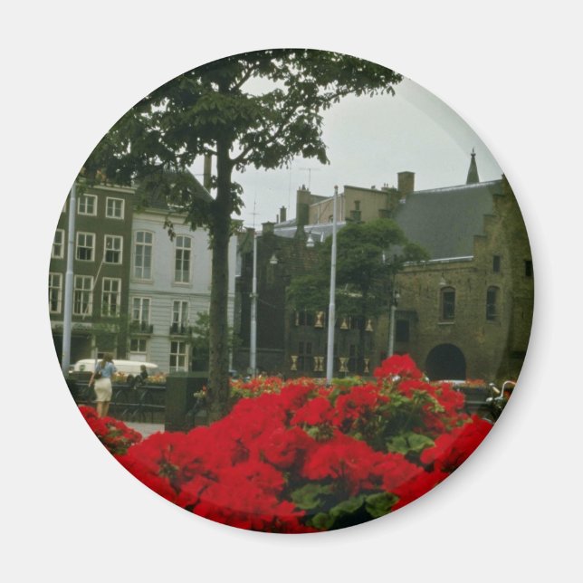 Medieval-fängelset i Haag-blommor Magnet (Framsidan)