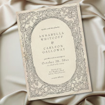 Medieval Fantasy Black Vintage Etching Wedding