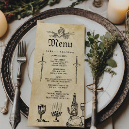 Medieval Fantasy Bröllop Feast Meny