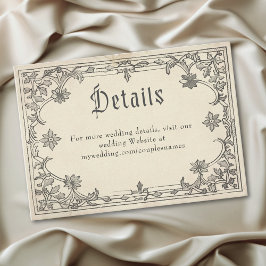 Medieval Fantasy Vintage Black Etching Wedding Tilläggskort