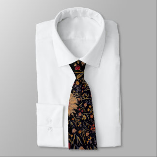 Medieval Flowers on Black Tie Slips