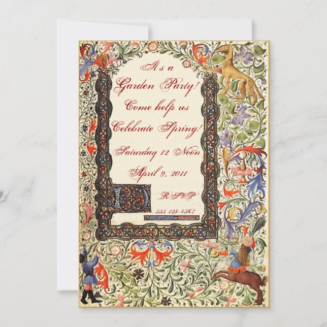 Medieval Garden Party 5X7-inbjudningar Inbjudningar (Framsida)