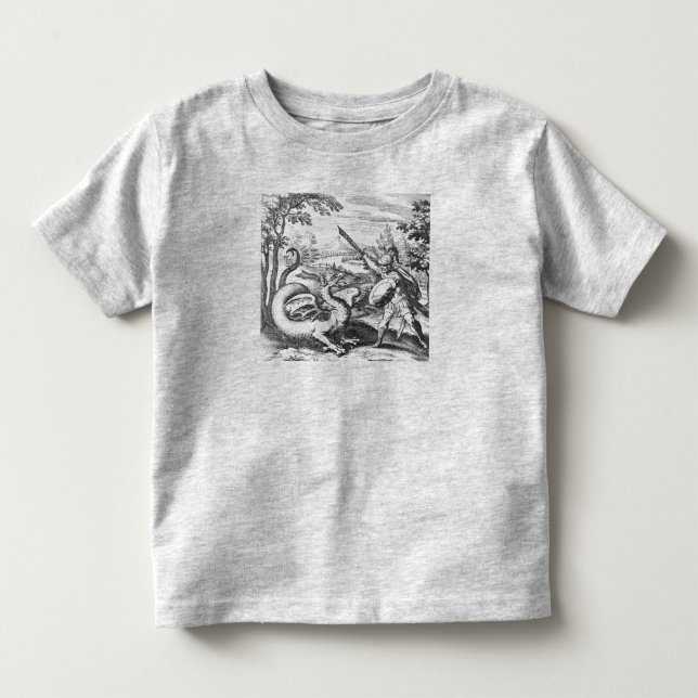 Medieval Gladiator och Dragon T Shirt (Framsida)