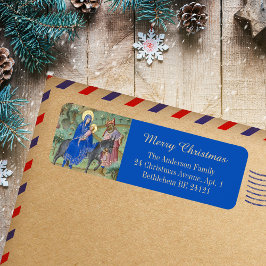 Medieval God jul Fligh Egypten Heliga Family Returadress Etikett
