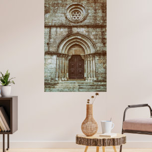 Medieval gothic portal i Santiago de Antas Poster