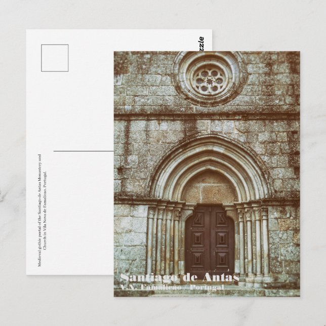 Medieval gothic portal i Santiago de Antas Vykort (Fram/baksida)