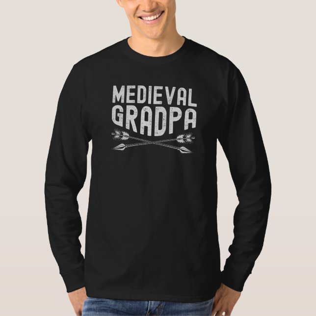 Medieval Grandpa Bowman Arrow Bow Archer Archery T Shirt (Framsida)