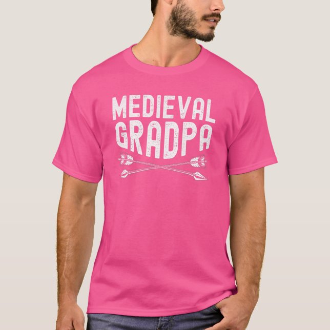 Medieval Grandpa Bowman Arrow Bow Archer Archery T Shirt (Framsida)