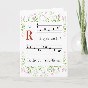 Medieval Gregorian Chant Blommigt Religiösa Påsk C Kort