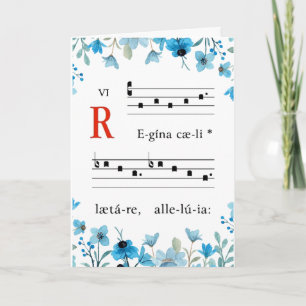Medieval Gregorian Chant Blommigt Religiösa Påsk Kort