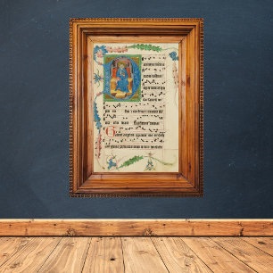 Medieval Gregorian Chant Manuscript Lakan Music Poster