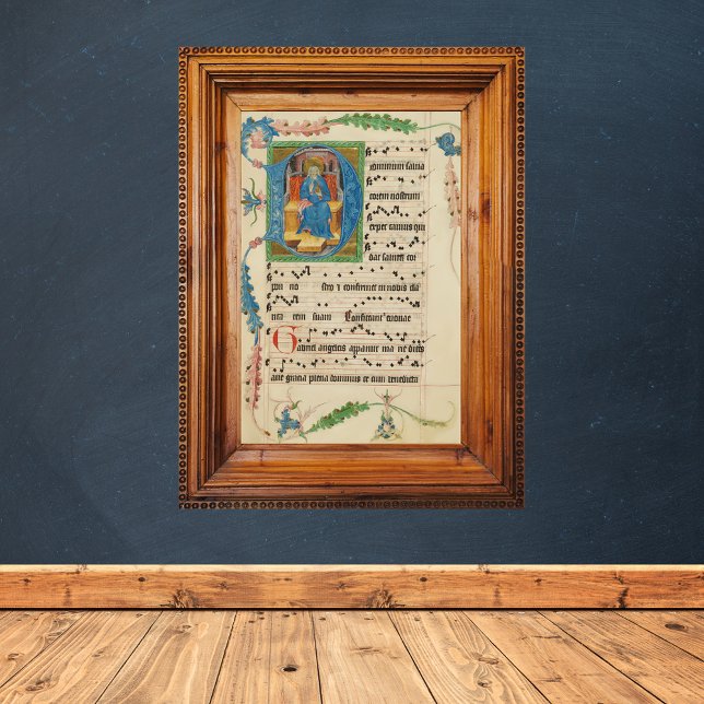 Medieval Gregorian Chant Manuscript Lakan Music Poster (Medieval Gregorian Chant Manuscript Sheet Music Catholic Christian Poster)