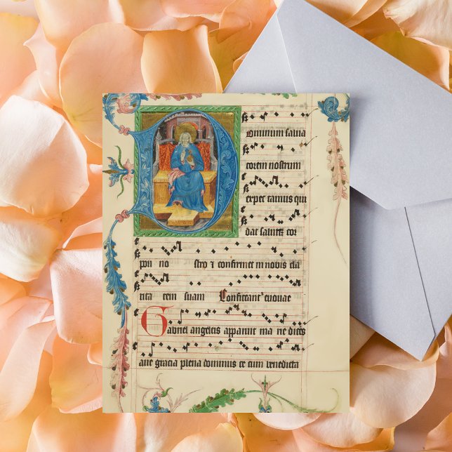 Medieval Gregorian Chant Manuscript Lakan Music Vykort (Medieval Gregorian Chant Manuscript Sheet Music Catholic Christian Postcard)